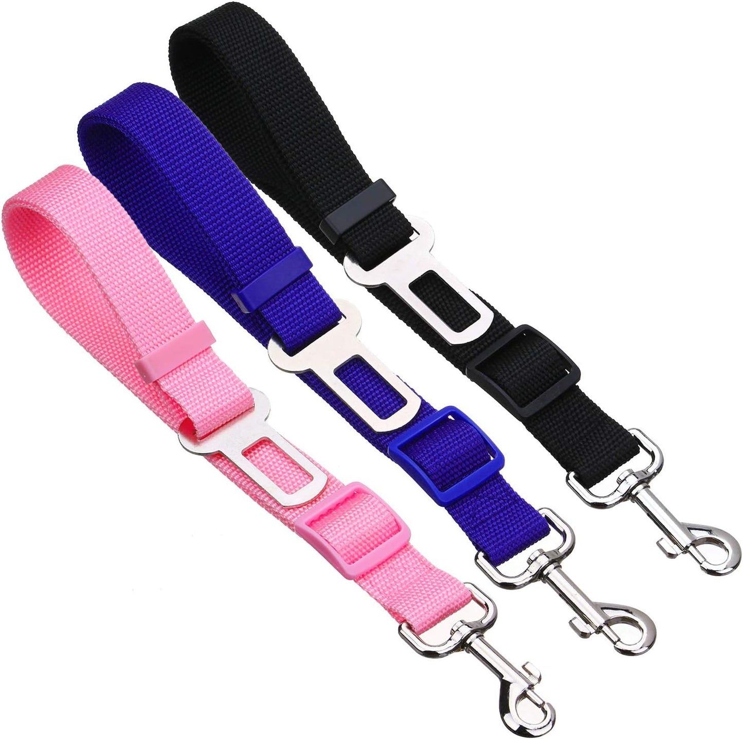 2-Pack Adjustable Dog & Cat Car Seat Belts β Pet Safety Accessories (Black & Pink)