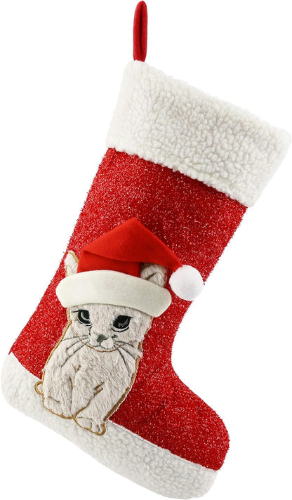 20’’ Cat Christmas Stockings – Holiday Xmas Socks Gift for Kitty Cat