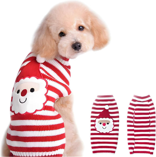 Santa Claus Dog & Cat Sweater – Christmas Holiday Pet Clothes Size Small