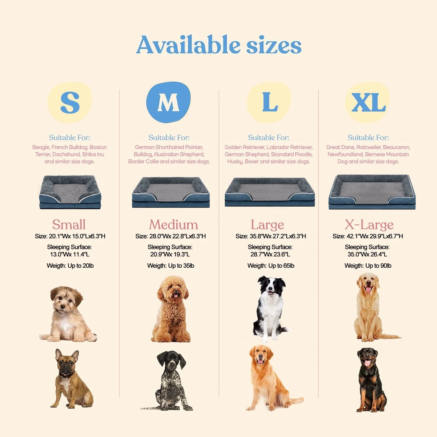 Orthopedic Dog Sofa Bed – Supportive Pet Bed for Small, Medium & Large Dogs | Removable & Washable Cover, Plush Comfort (Sizes S–XL)