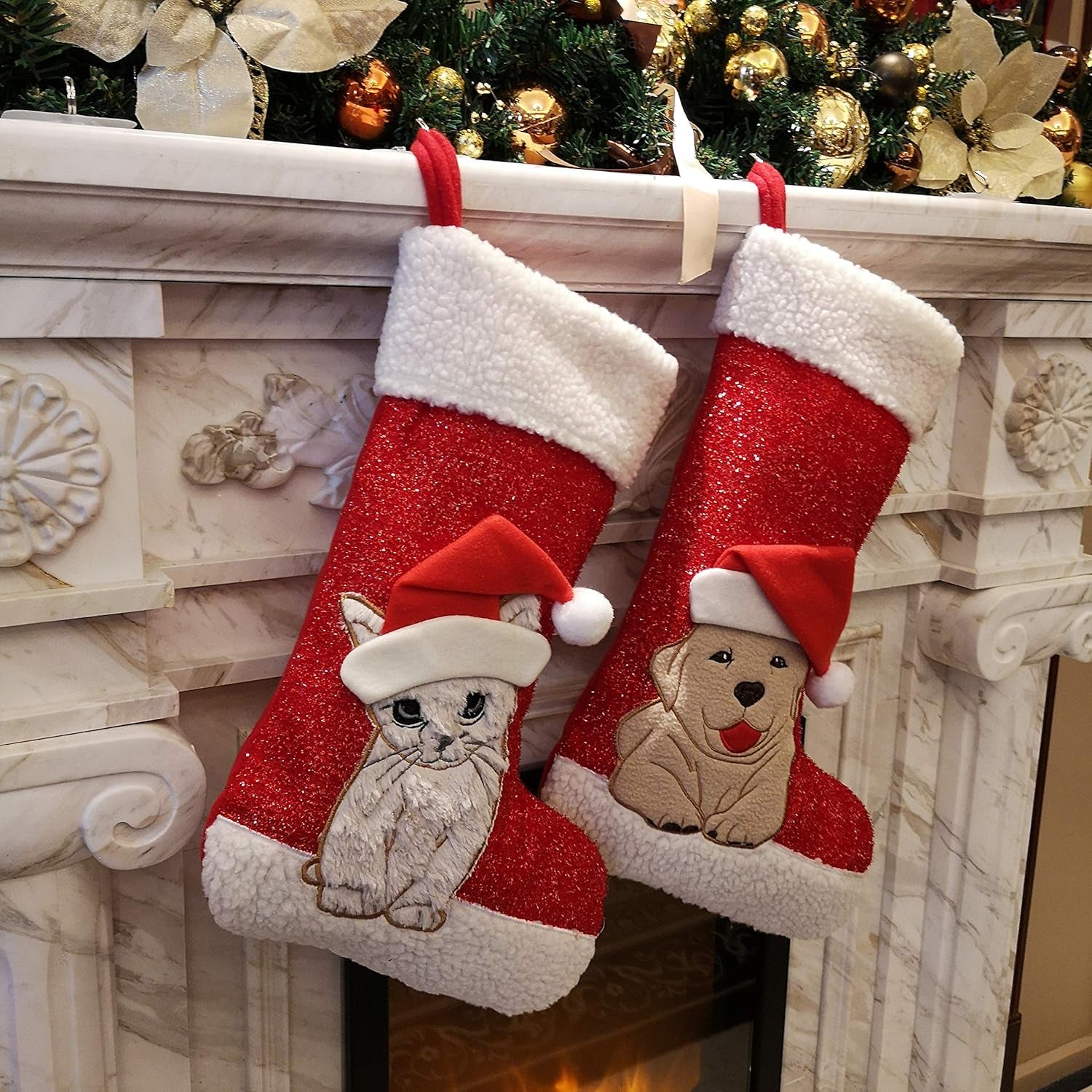 20’’ Cat Christmas Stockings – Holiday Xmas Socks Gift for Kitty Cat