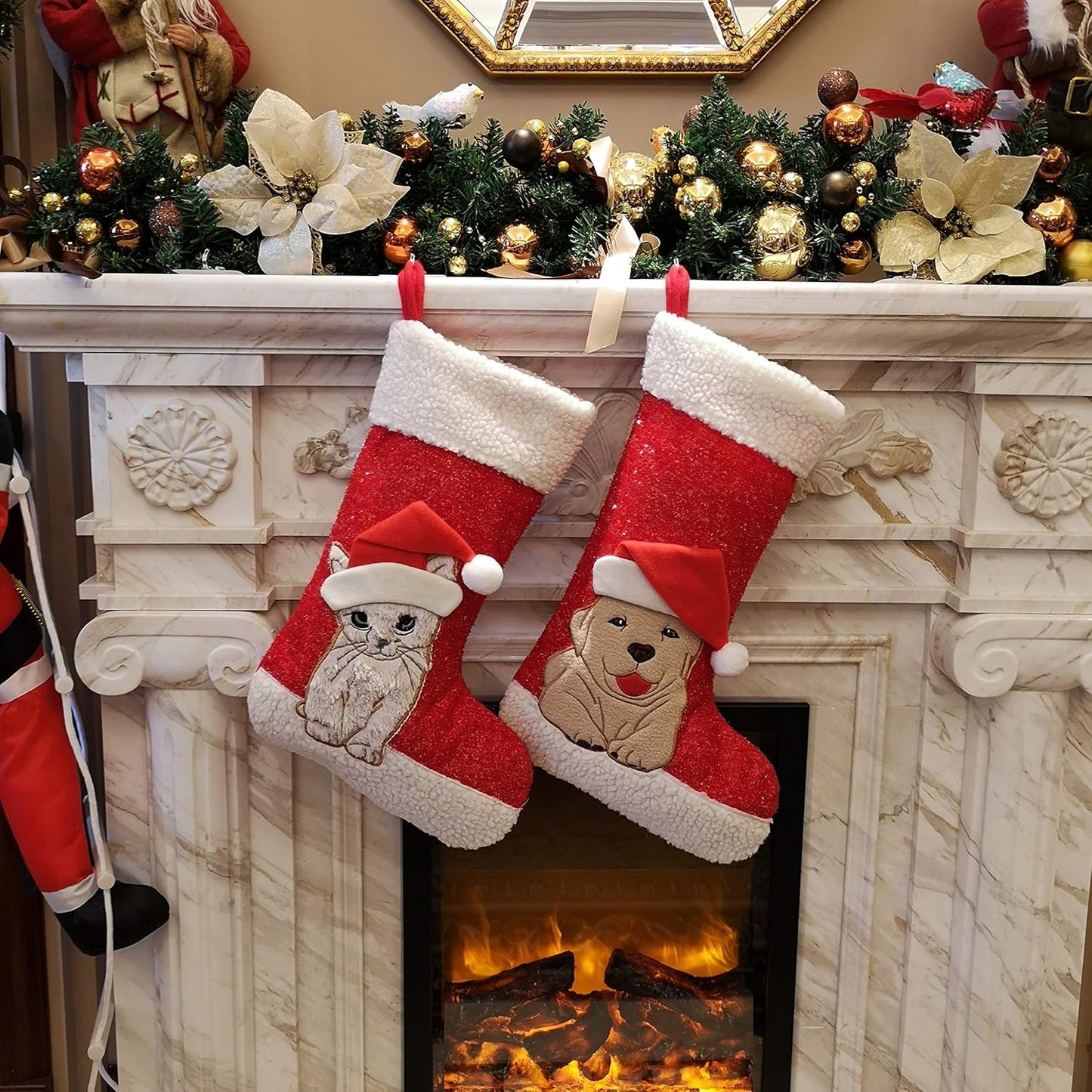 20’’ Cat Christmas Stockings – Holiday Xmas Socks Gift for Kitty Cat