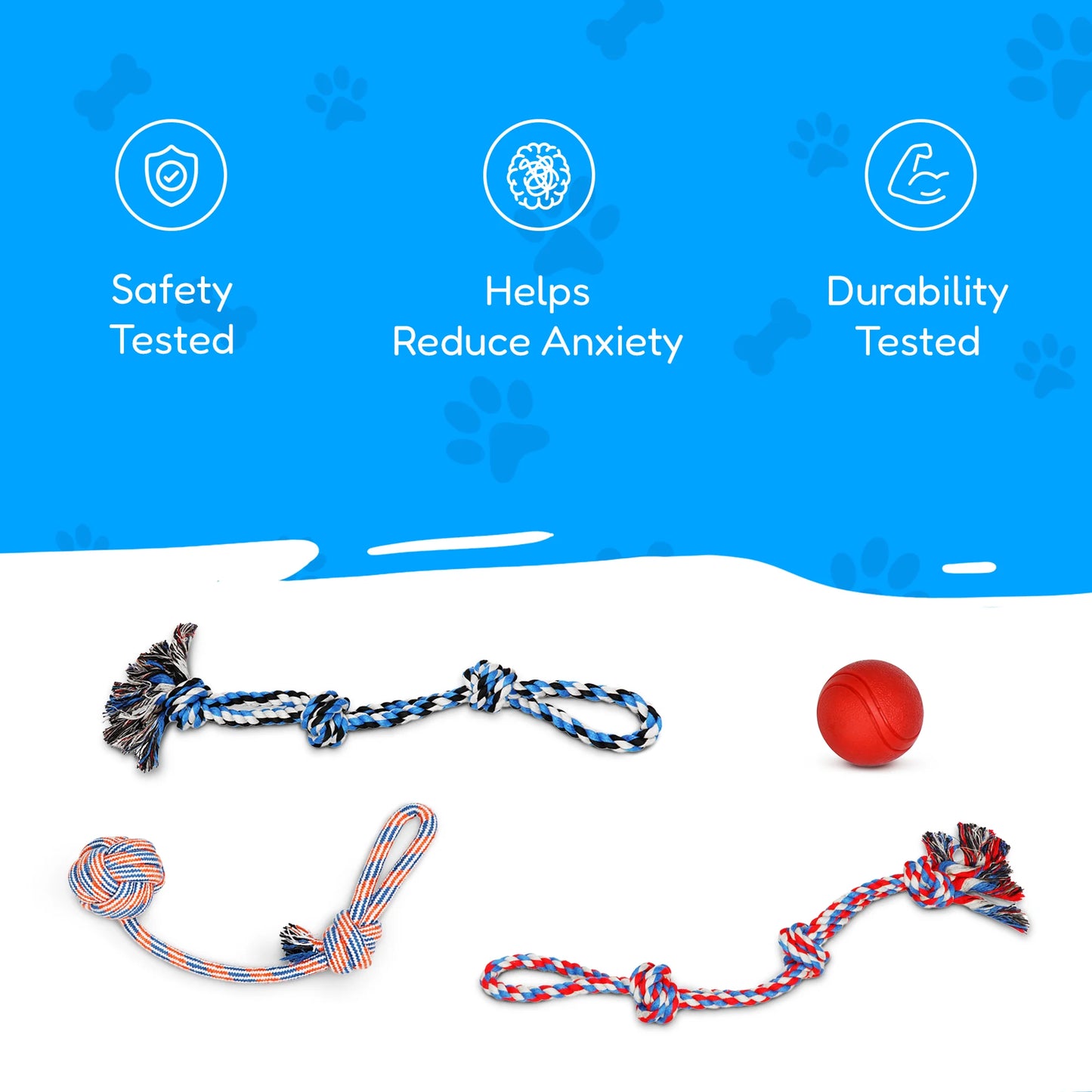 Large Dog Chew Toys for Aggressive Chewers – 4-Pack Durable Ropes & Balls