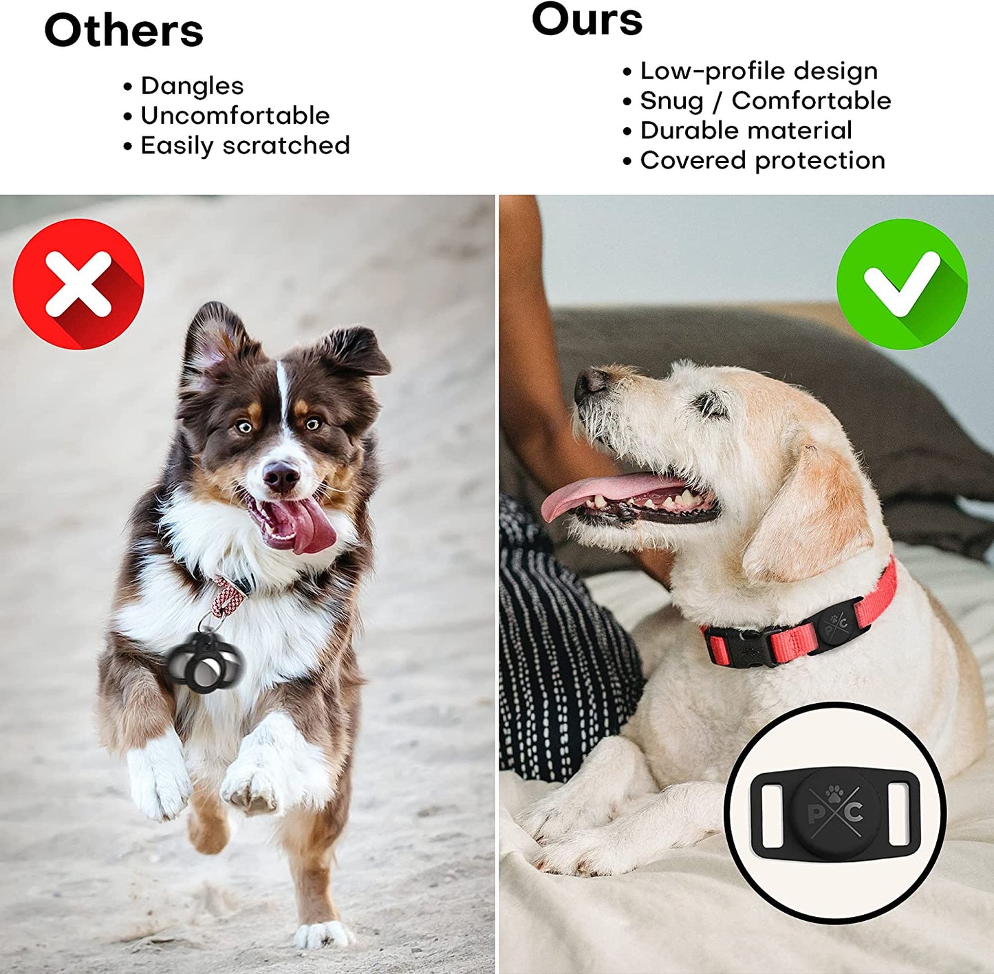 Airtag-Compatible Dog & Cat Collar – Durable Protective Holder for Apple Airtag