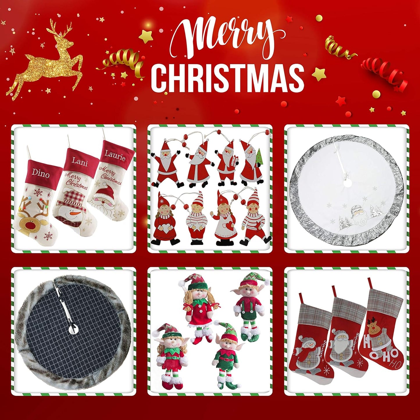 20’’ Cat Christmas Stockings – Holiday Xmas Socks Gift for Kitty Cat