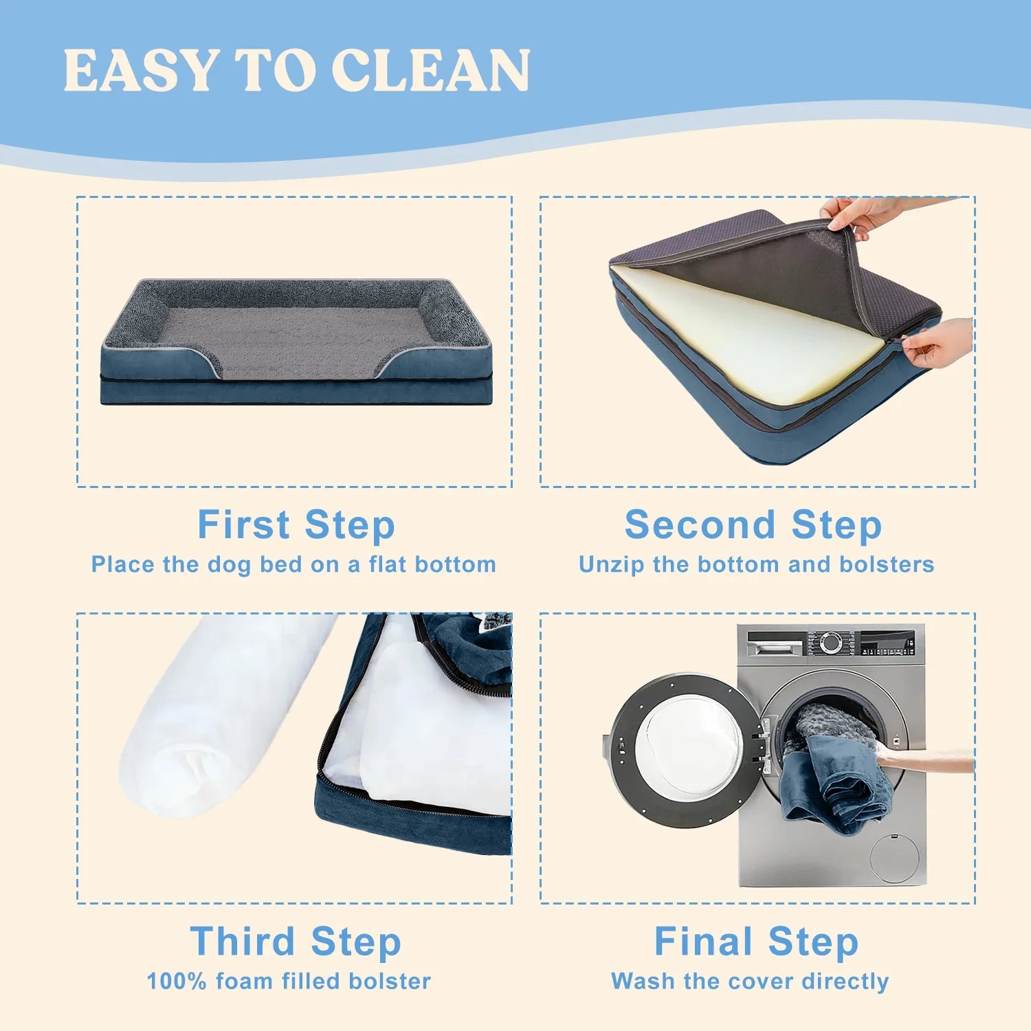 Orthopedic Dog Sofa Bed – Supportive Pet Bed for Small, Medium & Large Dogs | Removable & Washable Cover, Plush Comfort (Sizes S–XL)