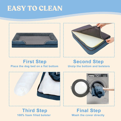 Orthopedic Dog Sofa Bed – Supportive Pet Bed for Small, Medium & Large Dogs | Removable & Washable Cover, Plush Comfort (Sizes S–XL)