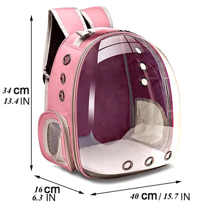 Transparent Bubble Pet Carrier Backpack – Breathable Travel Bag for Cats & Small Pets